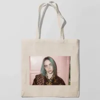 Еко-сумка шоппер з принтом Billie Eilish-Біллі Айліш Кавун Бежевий