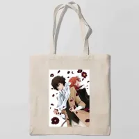 Еко-сумка шоппер з принтом Bungou Stray Dogs - Бродячі пси 9 Кавун Бежевий