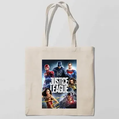 Эко-сумка шоппер с принтом Лига справедливости - Justice League Кавун Бежевый Эко-сумка шоппер с принтом Лига справедливости - Justice League Кавун Бежевый