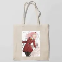 Еко-сумка шоппер з принтом Милий у Франксі Darling in the FranXX 2 Кавун Бежевий