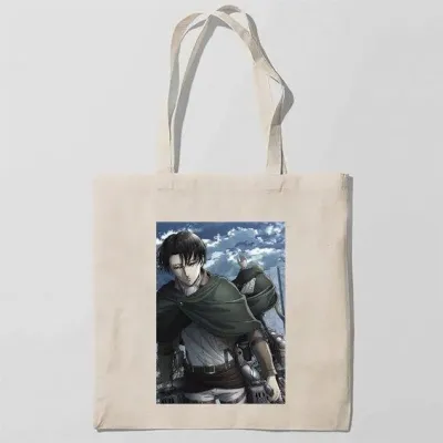 Еко-сумка шоппер з принтом Attack on Titan - Вторгнення титанів 20 Кавун Бежевий