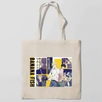 Еко-сумка шоппер з принтом Banana Fish - Бананова риба 2 Кавун Бежевий