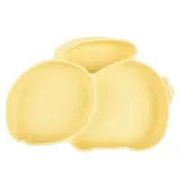 Трисекційна силіконова тарілка 2Life Кролик Y11 525 мл Жовтий (v-11045)