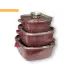 Набор кастрюль с антипригарным покрытием No Brand HK-302 красная (41922-HK-302 КРАСНЫЕ_1746)
