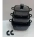 Набор кастрюль с антипригарным покрытием No Brand HK-323 черный (41924-HK-323 ЧЕРНЫЕ_1940)