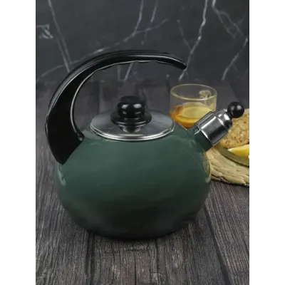 Чайник эмалированный со свистком Kamille KM-1039D 2.5 л Зеленый Чайник эмалированный со свистком Kamille KM-1039D 2.5 л Зеленый