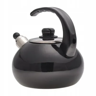 Чайник эмалированный со свистком Kamille KM-1039A 2.5 л Черный