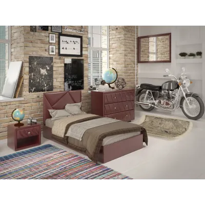 Ліжко BNB BaileysDesign без підйомного механізму 80х190 бордовий Ліжко BNB BaileysDesign без підйомного механізму 80х190 бордовий