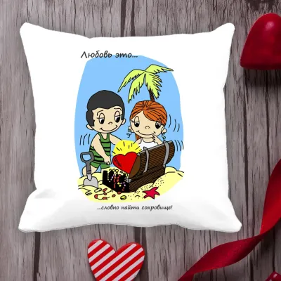 Подушка с принтом Love is 