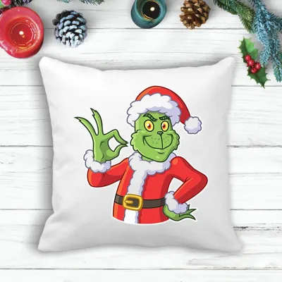 Подушка із новорічним принтом Грінч The Grinch 