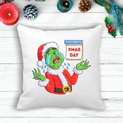 Подушка с новогодним принтом Гринч The Grinch 