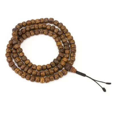 Чотки з насіння Рудракші HandiCraft 108 намистин Антік 8-8.7 мм (27596) Чотки з насіння Рудракші HandiCraft 108 намистин Антік 8-8.7 мм (27596)
