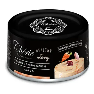 Корм влажный Cherie Healthy Living Chicken Mousse Pettric нежный мусс из курицы и моркови 80 г