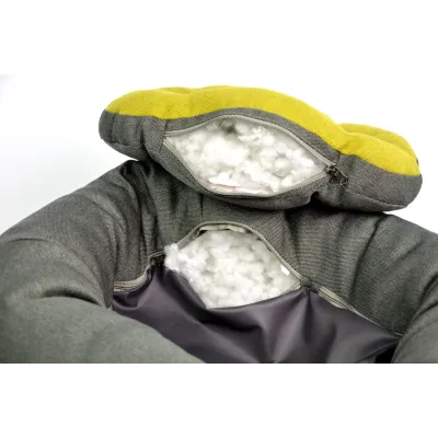 Лежак овал 304075 Zoobaza салатовий сірий 50х65х23 см