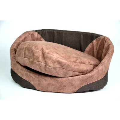 Лежак овал 304078 Zoobaza коричневий 46х62х19 см