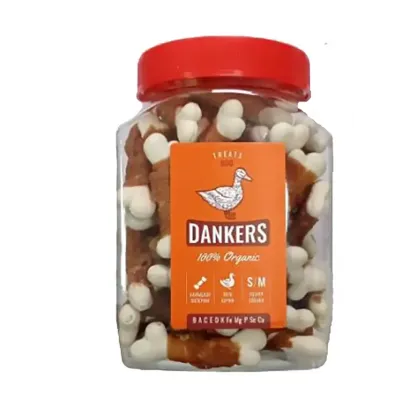 Лакомство для собак Кальциевые косточки с уткой по-пекински Кронтес 500 г Банка