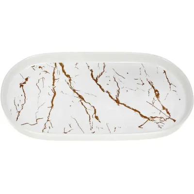 Фарфоровое блюдо Esmalte de Mármol blanco овальное 30х16.5х2.5см DP186201 BonaDi