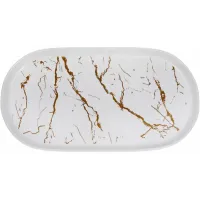 Фарфоровое блюдо Esmalte de Mármol blanco овальное 30х16.5х2.5см DP186201 BonaDi
