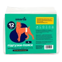 Подгузники Smartis L 12 шт для ежедневного использования 62x22 см  пояс для собак