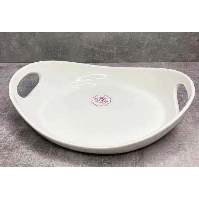 Блюдо фарфоровое глубокое с ручками Tudor Royal White England 26 см TU1281-2 Блюдо фарфоровое глубокое с ручками Tudor Royal White England 26 см TU1281-2