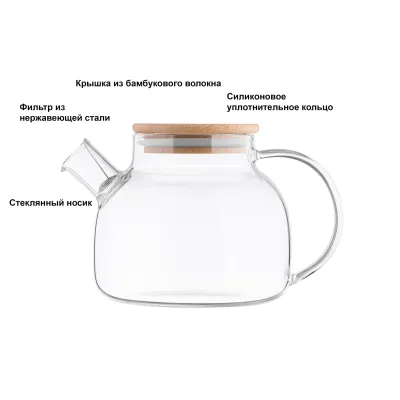 Чайник для заварювання скляний 800 мл Ardesto Midori AR3008GB Чайник для заварювання скляний 800 мл Ardesto Midori AR3008GB