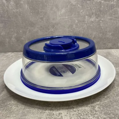 Вакуумна багаторазова кришка Vacuum Food Sealer 19 см A-Plus 0165 прозоро-синя