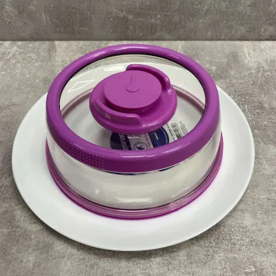 Вакуумная многоразовая крышка Vacuum Food Sealer 19 см A-Plus 0165 прозрачно-розовая