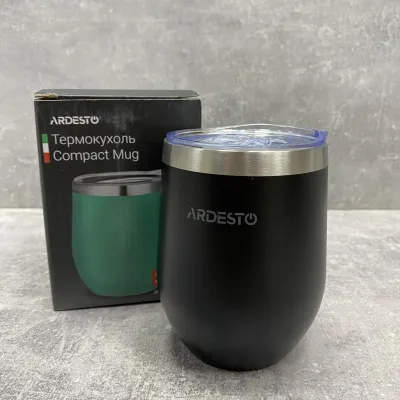 Термокухоль з нержавіючої сталі 350 мл Ardesto Compact Mug AR2635MMB Black Термокухоль з нержавіючої сталі 350 мл Ardesto Compact Mug AR2635MMB Black