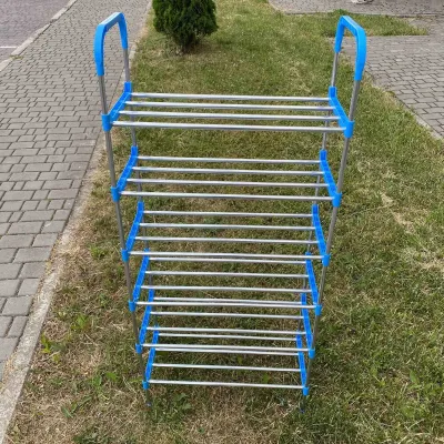 Полиця для взуття 6 рівнів 56*26*118 см. A-Plus 8068 сталева з блакитним