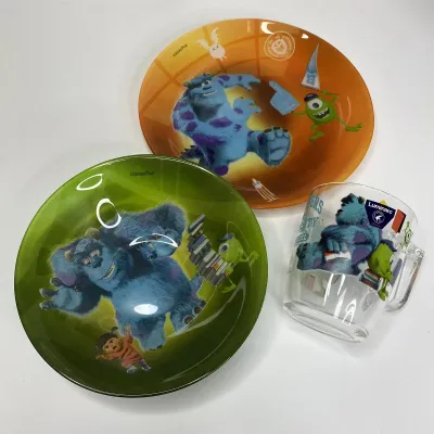 Набор детской столовой посуды 3 предмета Luminarc Monsters University P9261