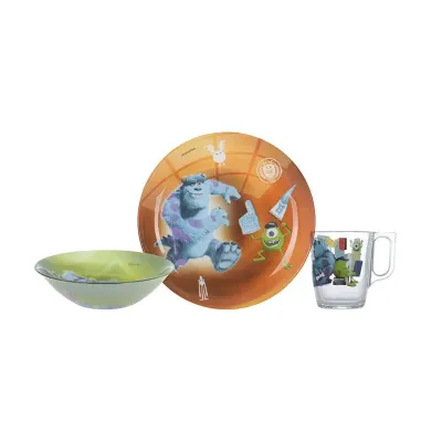 Набор детской столовой посуды 3 предмета Luminarc Monsters University P9261