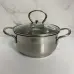 Кастрюля из нержавеющей стали с стеклянной крышкой 14 см 0.9 л Maestro MR-3508-14