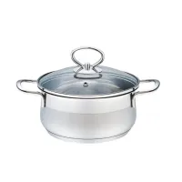 Кастрюля из нержавеющей стали с стеклянной крышкой 14 см 0.9 л Maestro MR-3508-14