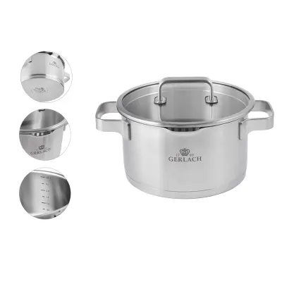 Набор кастрюль 10 предметов из нержавеющей стали Gerlach Prestige Plus (5901035504097) Набор кастрюль 10 предметов из нержавеющей стали Gerlach Prestige Plus (5901035504097)