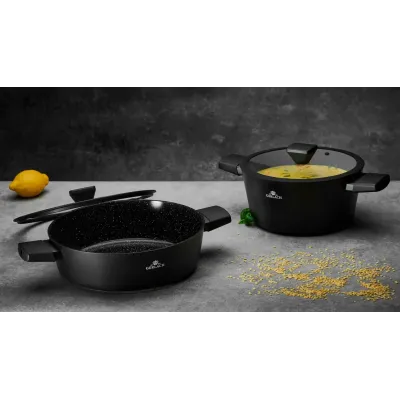 Кастрюля с крышкой 28 см 4,4 л Gerlach Granitex (5901035504714)