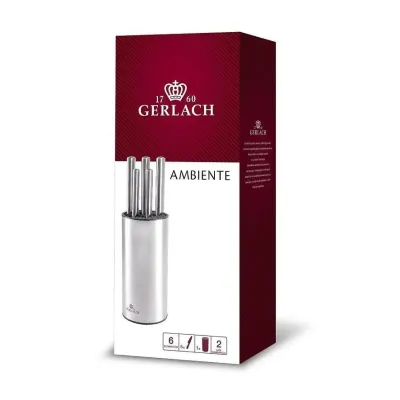 Набор из 5 кухонных ножей и подставки Gerlach Ambiente (5901035489448)