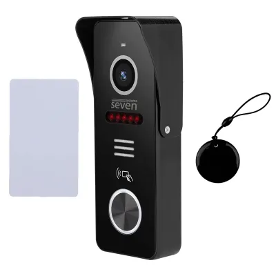Вызывная панель домофона со встроенным считывателем карт EM-Marin Seven Systems CP-7502F RFID Black