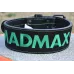 Пояс для тяжелой атлетики MadMax MFB-301 Suede Single Prong кожаный Black/Green XXL