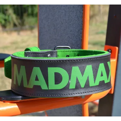 Пояс для тяжелой атлетики MadMax MFB-302 Quick Release Belt кожаный Black/Green XL Пояс для тяжелой атлетики MadMax MFB-302 Quick Release Belt кожаный Black/Green XL