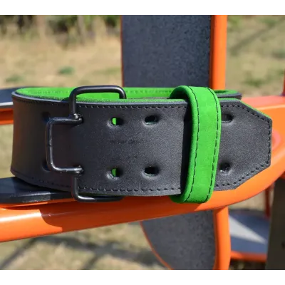 Пояс для тяжелой атлетики MadMax MFB-302 Quick Release Belt кожаный Black/Green XL Пояс для тяжелой атлетики MadMax MFB-302 Quick Release Belt кожаный Black/Green XL