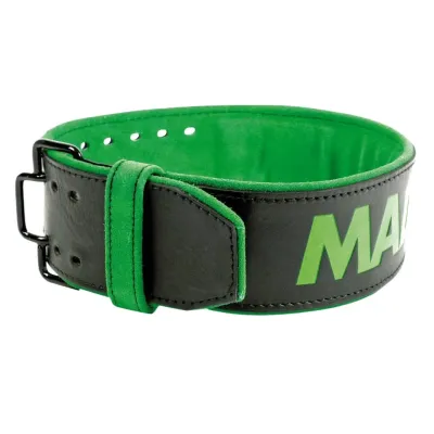 Пояс для тяжелой атлетики MadMax MFB-302 Quick Release Belt кожаный Black/Green XL