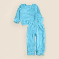 Піжама Dexter’s дитяча тепла з плюшу однотонна blue 134 см блакитний (131554068492)