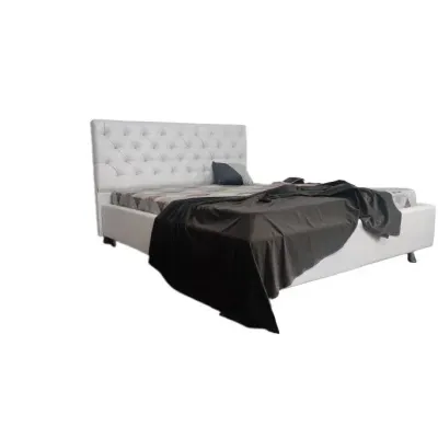 Ліжко двоспальне BNB Arizona Comfort 180 x 190 см Стразы З підйомним механізмом та нішою для білизни Екошкіра Білий Ліжко двоспальне BNB Arizona Comfort 180 x 190 см Стразы З підйомним механізмом та нішою для білизни Екошкіра Білий