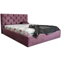 Ліжко двоспальне BNB Octavius Premium 140 х 190 см Simple З додатковою металевою цільнозварною рамою Фіолетовий Ліжко двоспальне BNB Octavius Premium 140 х 190 см Simple З додатковою металевою цільнозварною рамою Фіолетовий
