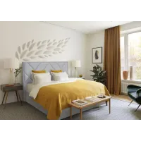 Ліжко двоспальне BNB Dracar Premium 140 х 190 см Simple З додатковою металевою цільнозварною рамою Блакитний