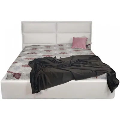 Кровать двуспальная BNB Santa Maria Premium 160 х 190 см С дополнительной цельносварной рамой Экокожа Белый