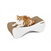 Когтеточка-лежанка для кошек Meow Mix Cloud Say Meow 61х21х24 см Бежевый с белым