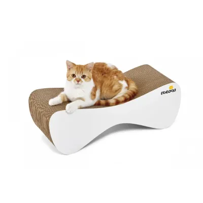 Когтеточка-лежанка для кошек Meow Mix Cloud Say Meow 61х21х24 см Бежевый с белым