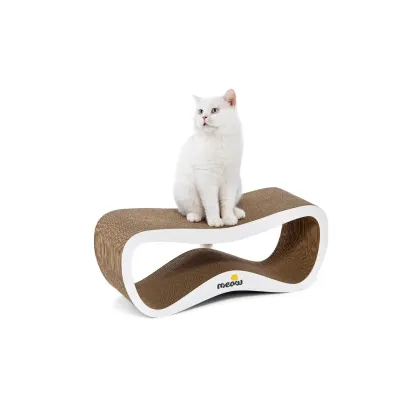 Дряпка-лежанка для кошек Meow Mix Grace XL 67x27x35 см Бежевый с белым