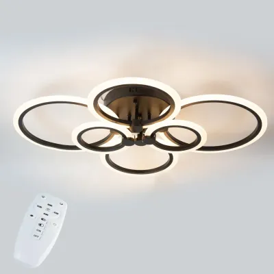 Стельова LED люстра світлодіодний світильник Sunlight чорний 5333/2+2+2 Стельова LED люстра світлодіодний світильник Sunlight чорний 5333/2+2+2
